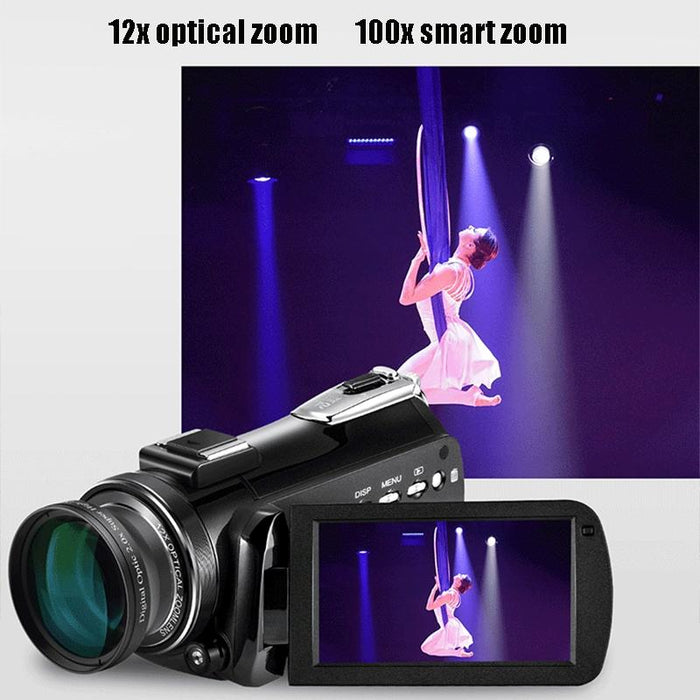 Ac5 4K Hd Night Vision Wifi 12X Optical Zoom Digital Video Dv Camera Camcorder - Standard & Microphone & Fill Light Black