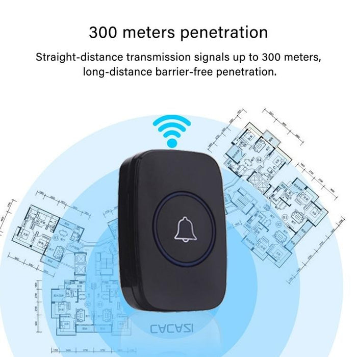 300M Long Range No Battery Waterproof Led Light Smart Wireless Doorbell