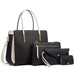 4 In 1 Fashion Colour Block Messenger Handbag Large