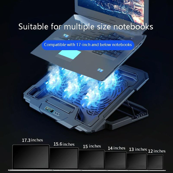 Gaming Notebook Cooler With Lcd Exhaust Fan