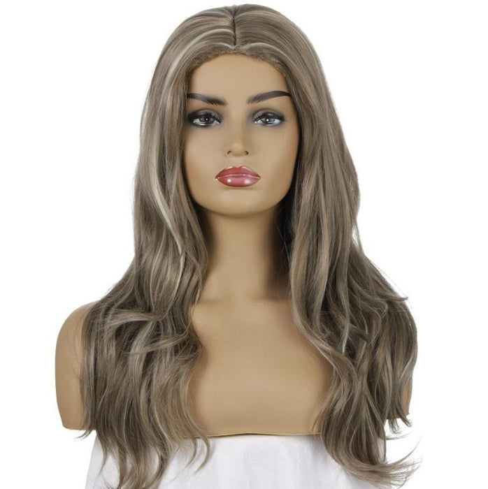 Long Curly Split Wig For Women Dark /Light Gold