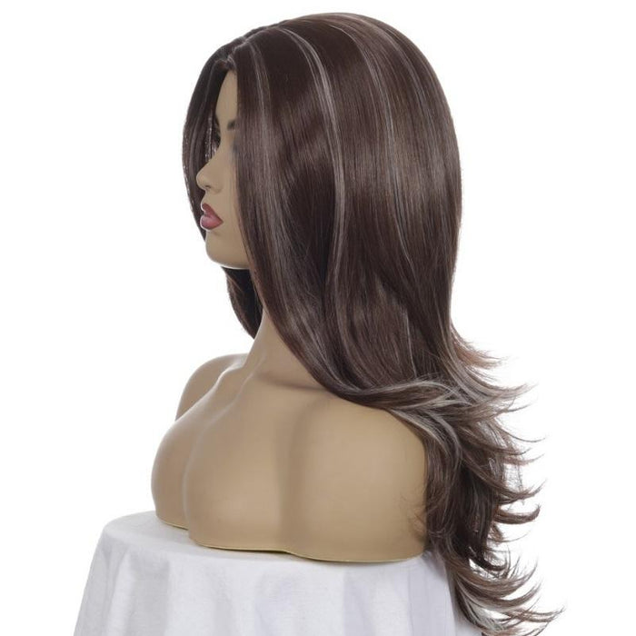 Long Curly Split Wig For Women Dark /Light Gold