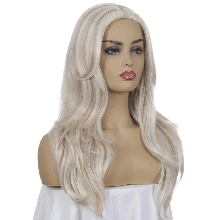 Long Curly Split Wig For Women Dark /Light Gold