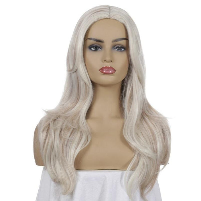 Long Curly Split Wig For Women Dark /Light Gold