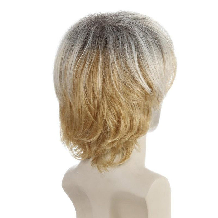 Short Light Blond Mens Wig Chemical Fiber Light Gold