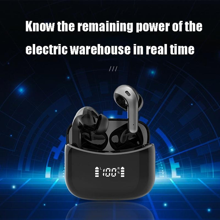 Wireless Touch Digital Display Bluetooth Earphone Black