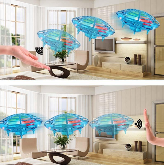 Colourful Lights 5 Induction Quadcopter Ufo Mini Drone - Blue