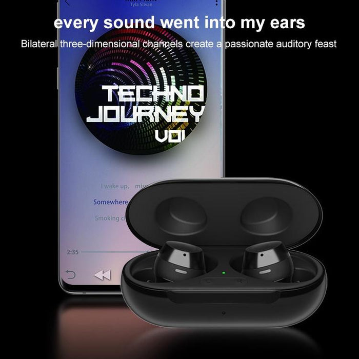 Portable Wireless Bluetooth Earphones - Black R175