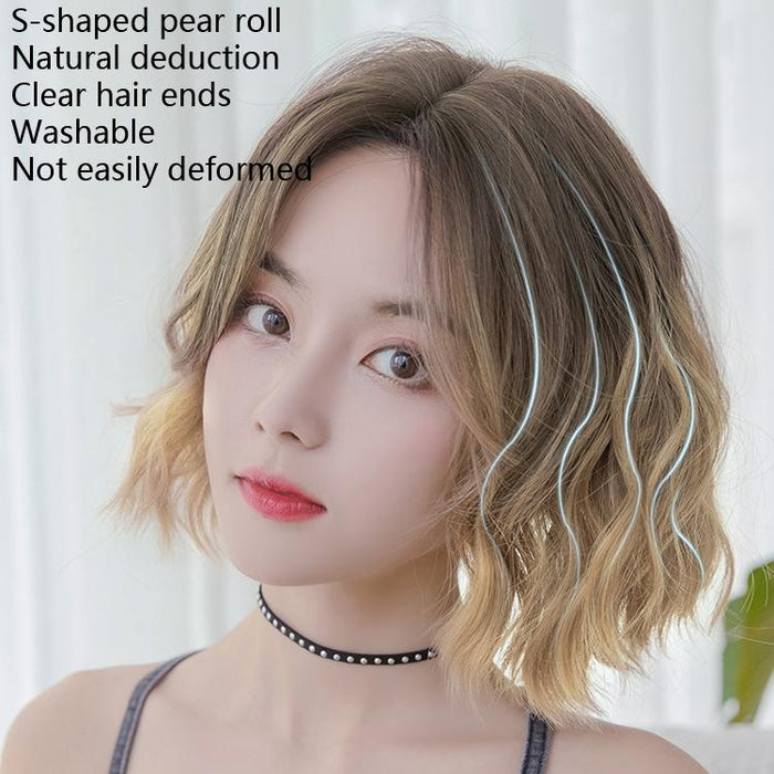 Short Curly Wig For Women Natural Look Light Tea 32Cm