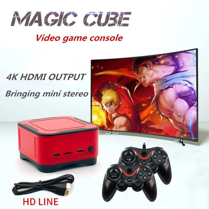 M12 Mini Cube Arcade Game Console Hd Tv Game Player Support Tf Card With Black & Red Controllers 16G