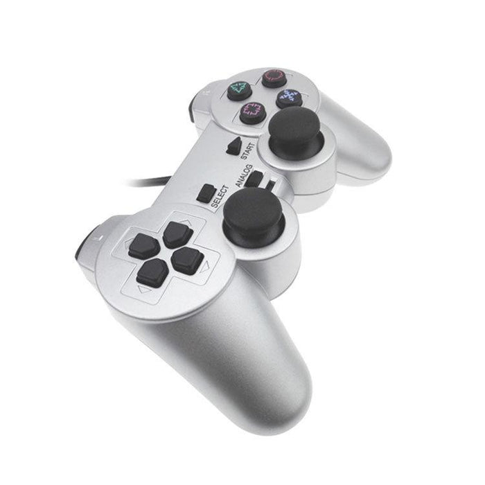 Wired Gamepad Dual Motor Vibration Silver Fuel Injection Gamepad Suitable For Ps2