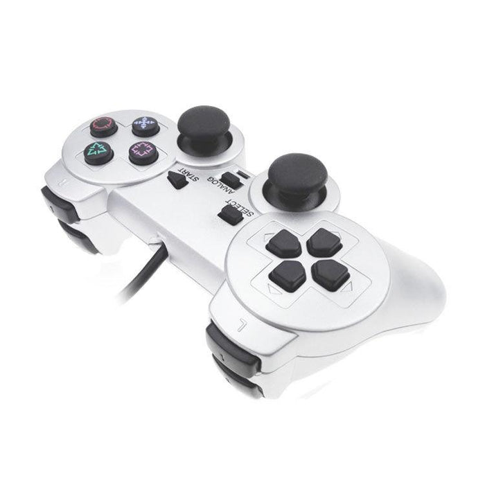 Wired Gamepad Dual Motor Vibration Silver Fuel Injection Gamepad Suitable For Ps2