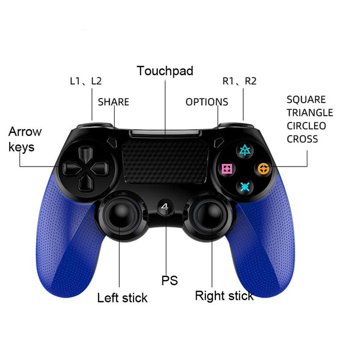 2 Pcs Bluetooth Wireless Gamepad Touch Screen With Light Audio Dual Vibration Controller For Ps4