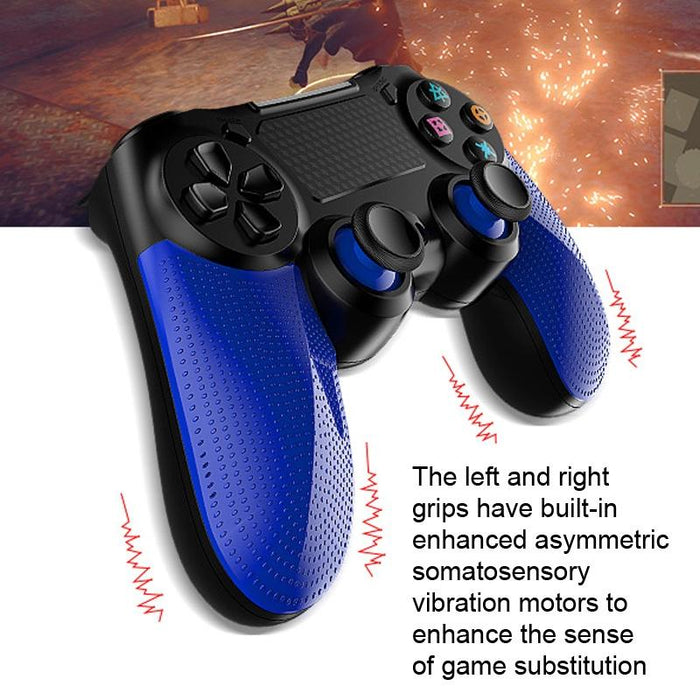 2 Pcs Bluetooth Wireless Gamepad Touch Screen With Light Audio Dual Vibration Controller For Ps4