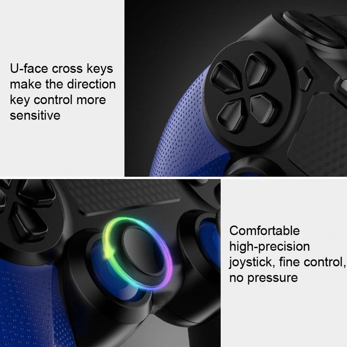 2 Pcs Bluetooth Wireless Gamepad Touch Screen With Light Audio Dual Vibration Controller For Ps4