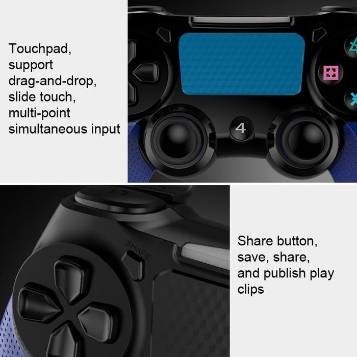 2 Pcs Bluetooth Wireless Gamepad Touch Screen With Light Audio Dual Vibration Controller For Ps4