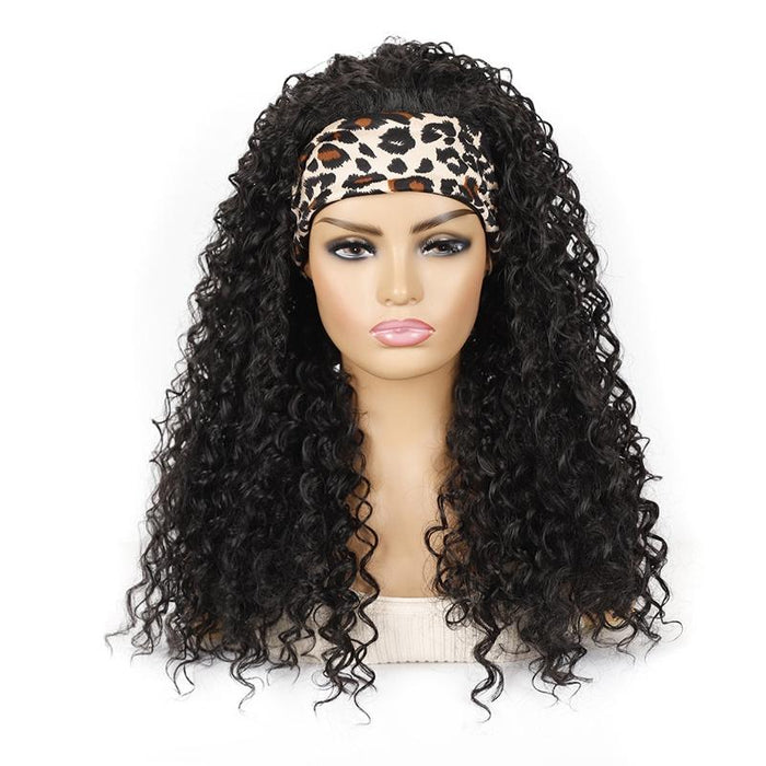 Leopard Headband Hairband Wig Volume Chemical Fiber 1B G