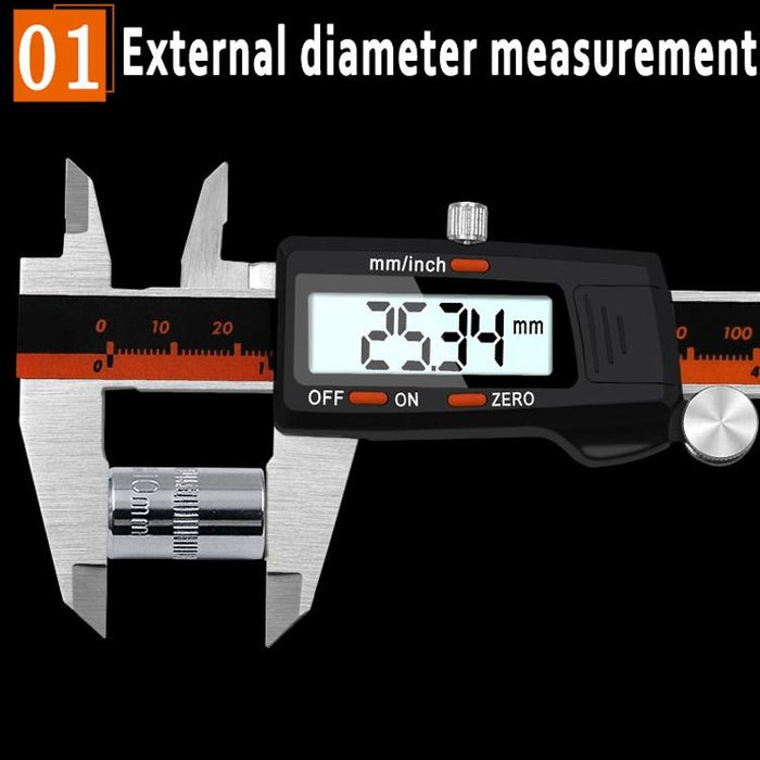 0-150mm Plastic Meter Stainless Steel Body Digital Display