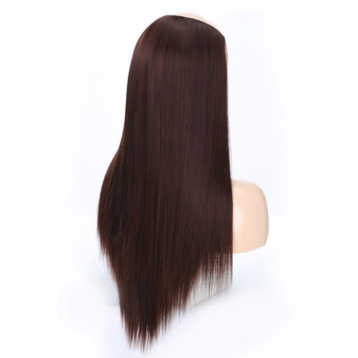 Long Straight U Shaped Half Wig Chestnut Colour