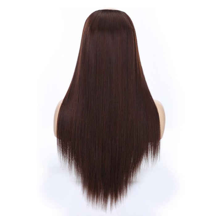 Long Straight U Shaped Half Wig Chestnut Colour