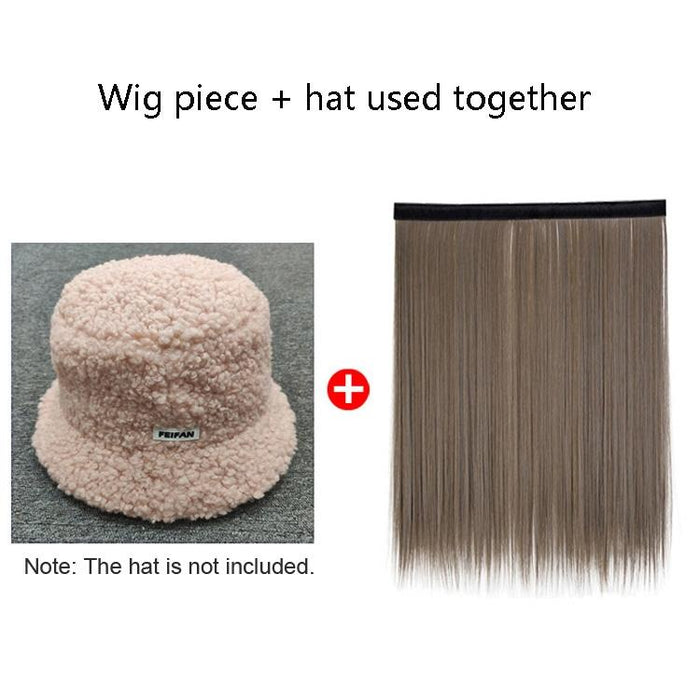 Autumn/Winter Detachable Hat Wig Long Straight Hair 8261Z 1