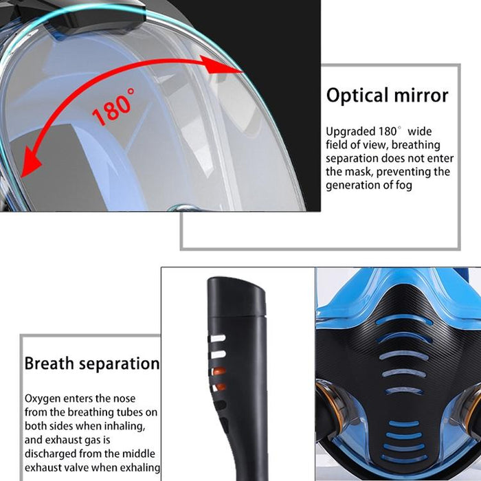 Snorkeling Mask Double Tube Silicone Full Dry Diving Adult