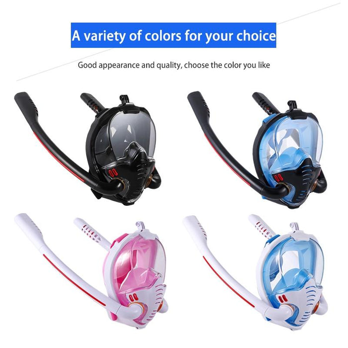 Snorkeling Mask Double Tube Silicone Full Dry Diving Adult