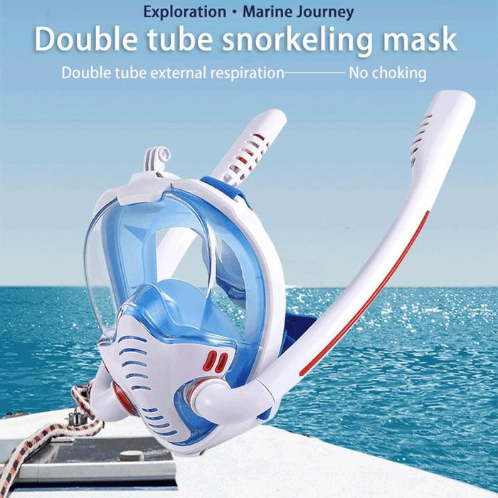 Snorkeling Mask Double Tube Silicone Full Dry Diving Adult