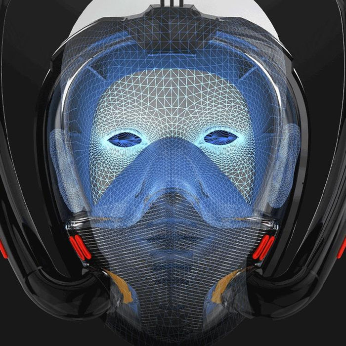 Full Dry Silicone Snorkel Mask for Adults - Double Tube