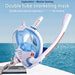 Full Dry Silicone Snorkel Mask for Adults - Double Tube