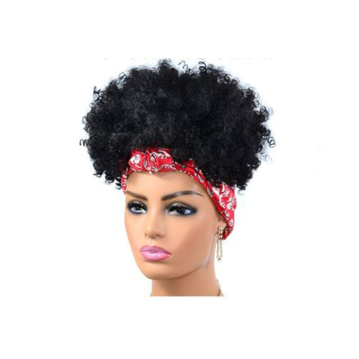 Gradient Small Curly Headscarf Wig 4.Tja5 1B