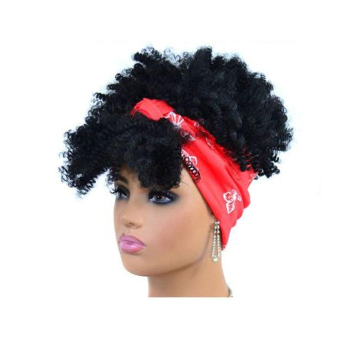 Gradient Small Curly Headscarf Wig 8.Tjc1 1B Colour