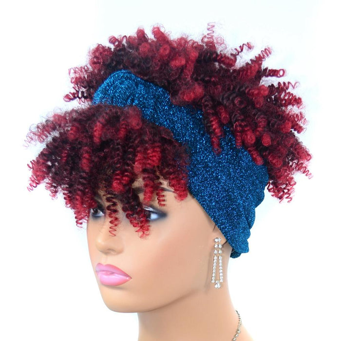 Gradient Small Curly Headscarf Wig 13.Tjh6 1B