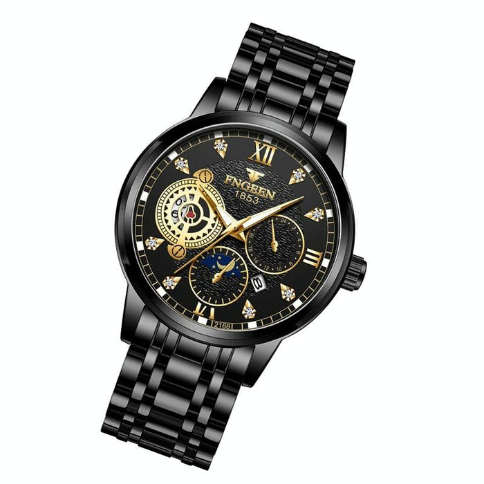 2166 Men Three-Eye Hollow Quartz Student Sports Electronic Watch