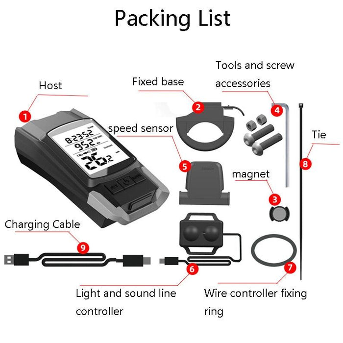 3-In-1 Wireless Bike Light Set Blue Upgrade