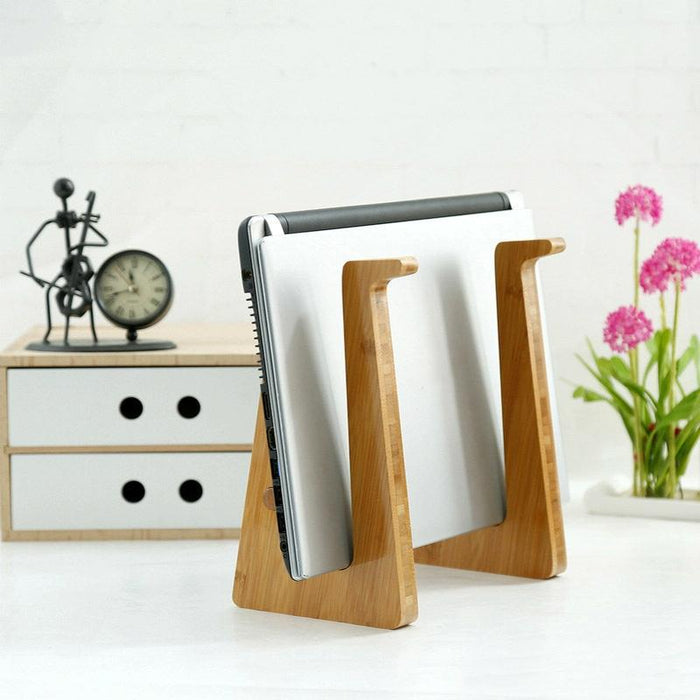 Small Bamboo Wood Computer Cooling Bracket Beech Tablet