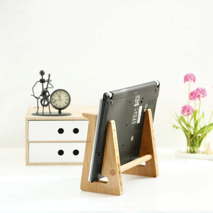 Large Bamboo Wood Computer Cooling Bracket Beech Tablet