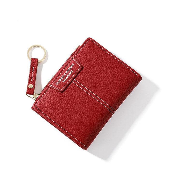 928666 Multi-Card Keychain Coin Purse Short Ladies Wallet