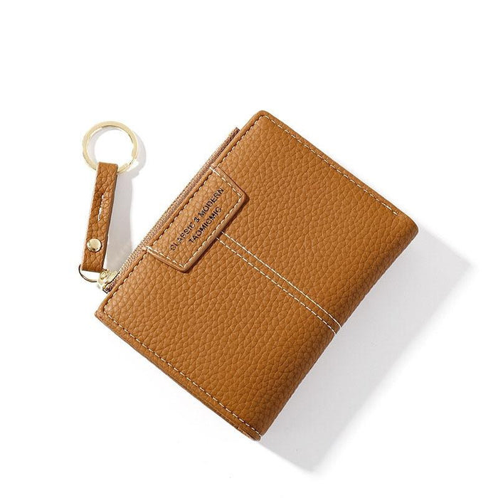 928666 Multi-Card Keychain Coin Purse Short Ladies Wallet