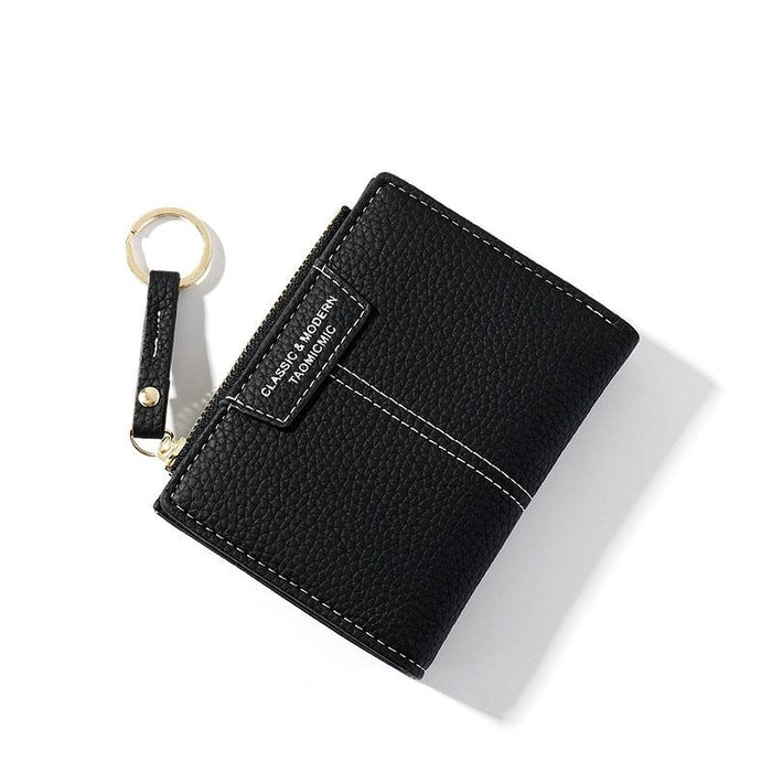 928666 Multi-Card Keychain Coin Purse Short Ladies Wallet