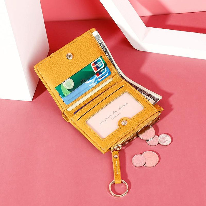 928666 Multi-Card Keychain Coin Purse Short Ladies Wallet