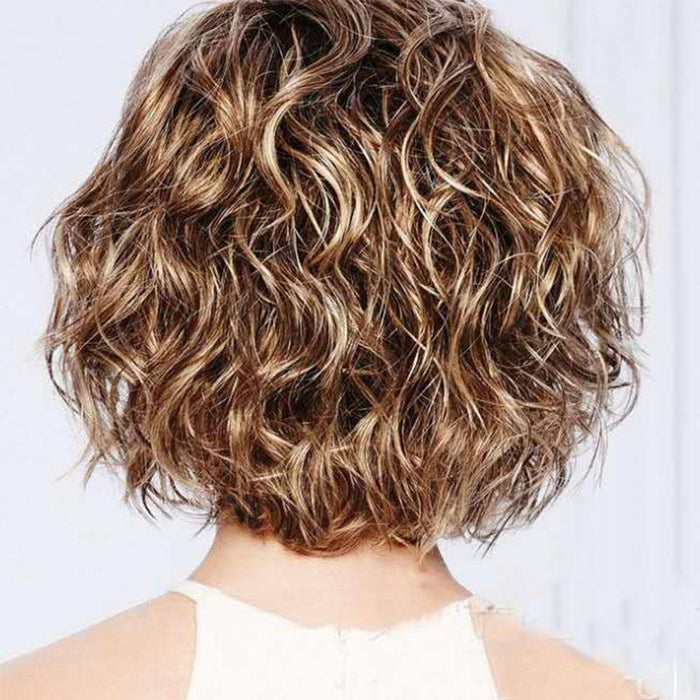 Short Curly Wig Oblique Bangs For Women