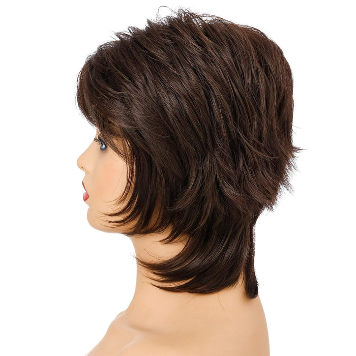 Short Hair Wig Full Bangs For Women