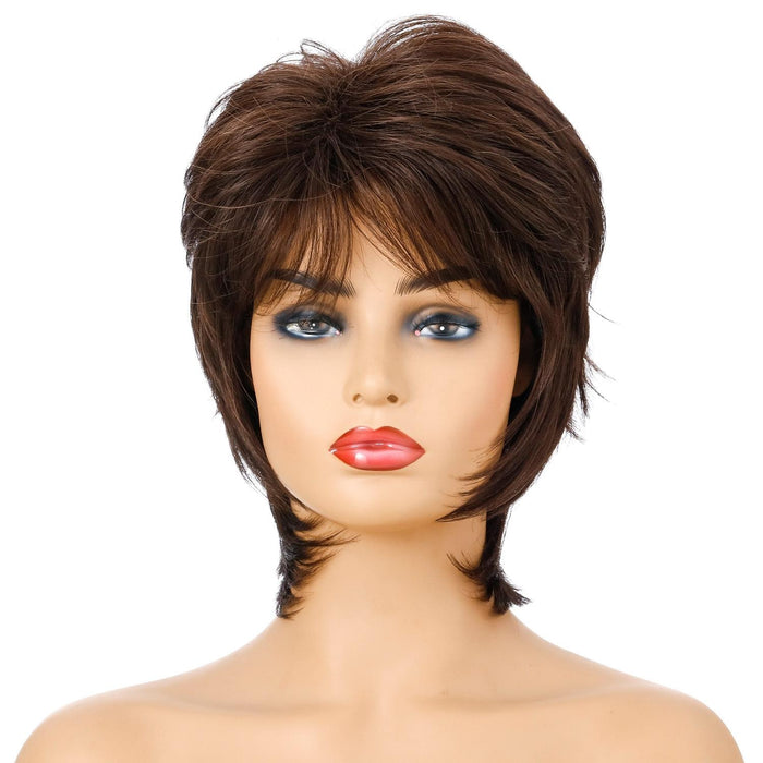 Short Hair Wig Full Bangs For Women