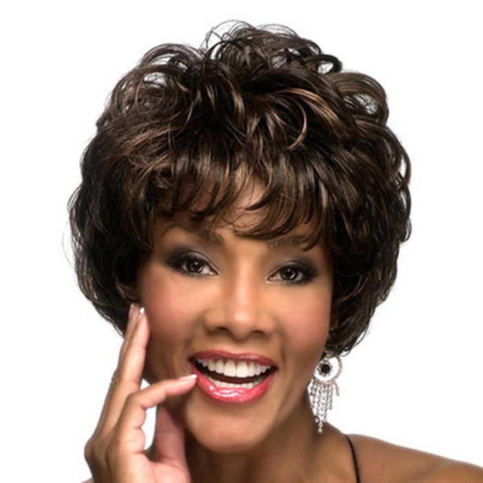 Short Curly Hair Wig Oblique Bangs