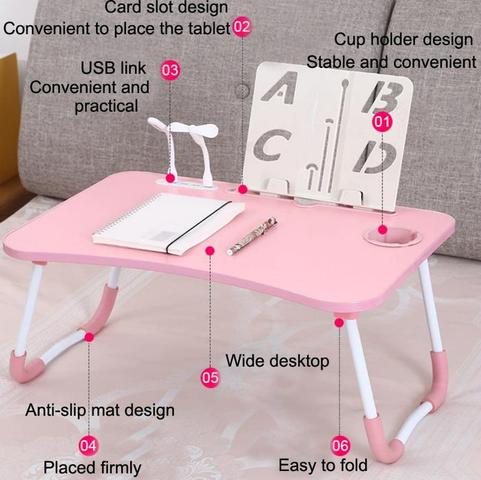 Folding Computer Desk With Fan & Lamp