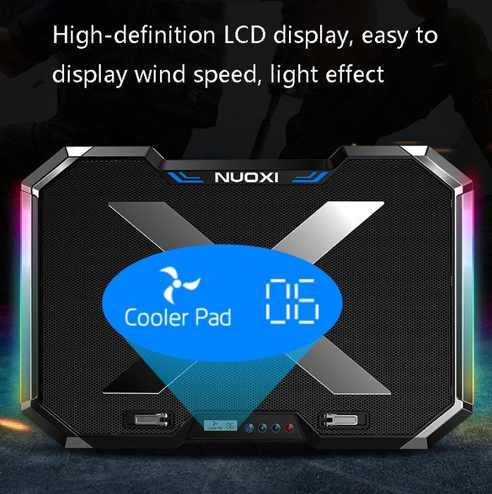 Lcd Screen Notebook Cooler With Rgb Lighting