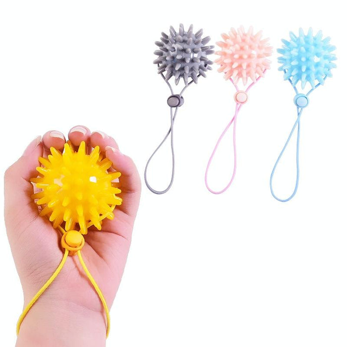 Tpr Grip Ball For Stroke Rehabilitation 5.5Cm With Rope Gray