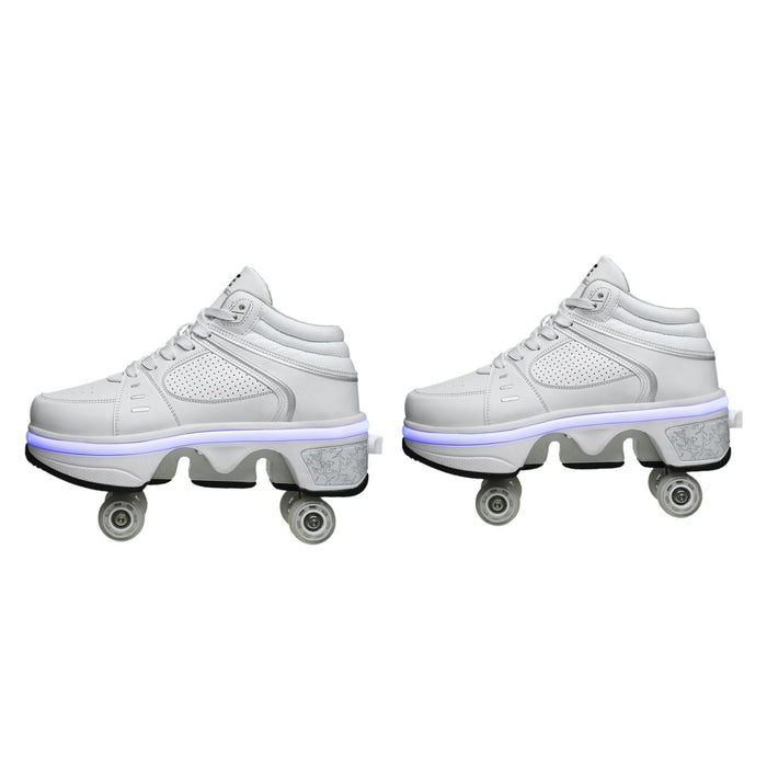 Two-Purpose Deformation Double Row Rune Roller Skating Shoes - Size 34