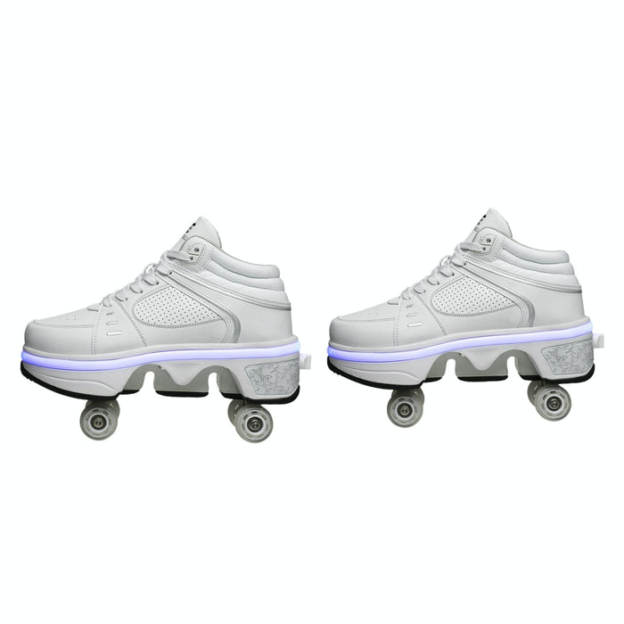 Two-Purpose Deformation Double Row Rune Roller Skating Shoes - Size 38